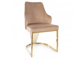 Стул кухонный ALURE VELVET золотой каркас / беж BL.28 ALUREVZLBE