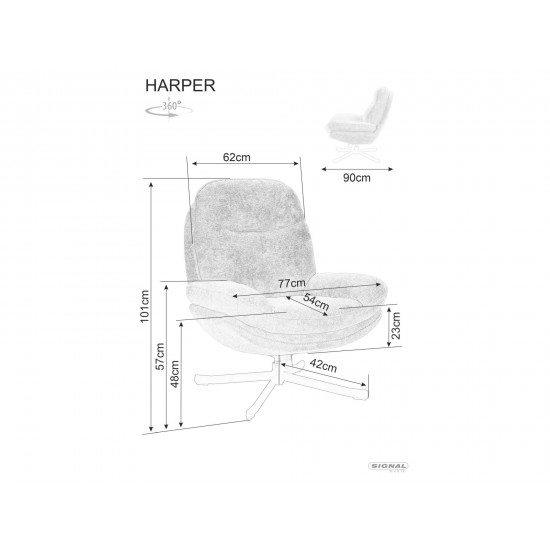Кресло HARPER черное Тк.242 HARPERC 5