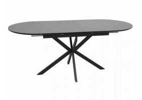 Стол обеденный раскладной GASTON CERAMIC 140(180)*80 серый / черный GASTONSZC140