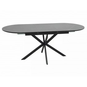 Стол обеденный раскладной GASTON CERAMIC 140(180)*80 серый / черный GASTONSZC140