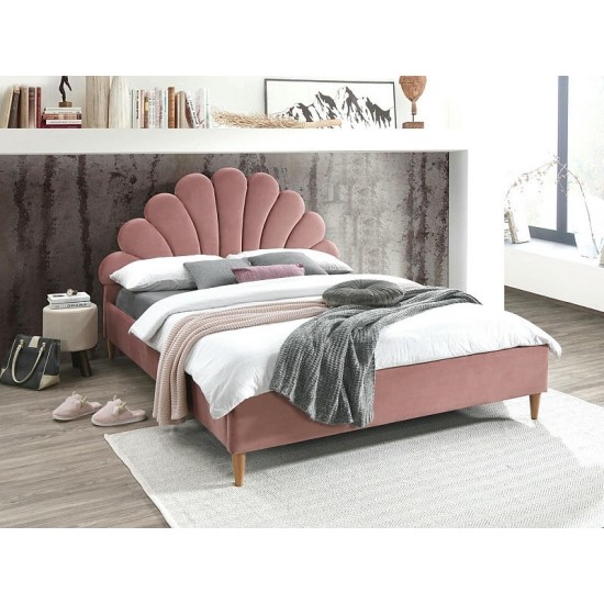 Кровать двуспальная SANTANA VELVET 160x200 ант.роза / дуб BL.52 SANTANAV160RDN 1