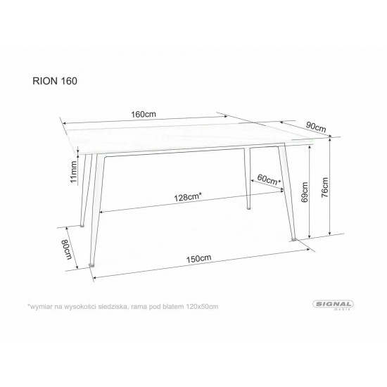 Стол обеденный RION 160*90 черный RIONC160 4