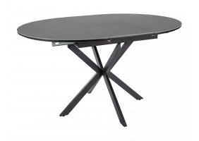 Стол обеденный раскладной GASTON CERAMIC 100(135)*100 серый / черный GASTONSZC100