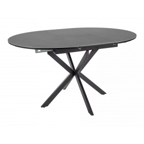 Стол обеденный раскладной GASTON CERAMIC 100(135)*100 серый / черный GASTONSZC100