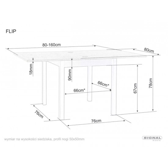 Стол обеденный раскладной FLIP 80(160)*80 дуб кремона торро / кашемир FLIPDCTKA80 2