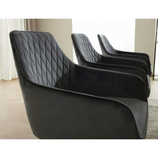 Стул кухонный MARLO VELVET черный каркас / серый BL.14 MARLOVCSZ 5