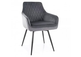 Стул кухонный MARLO VELVET черный каркас / серый BL.14 MARLOVCSZ