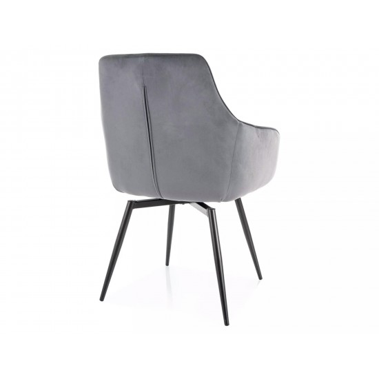 Стул кухонный MARLO VELVET черный каркас / серый BL.14 MARLOVCSZ 3