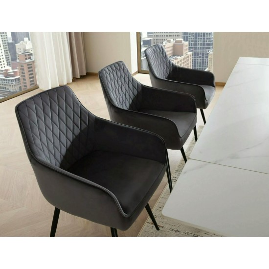 Стул кухонный MARLO VELVET черный каркас / серый BL.14 MARLOVCSZ 2