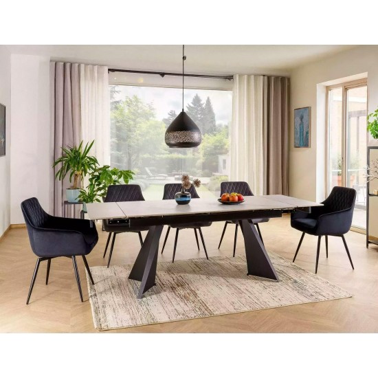 Стул кухонный MARLO VELVET черный каркас / серый BL.14 MARLOVCSZ 7