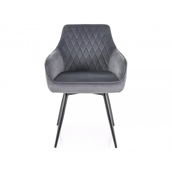 Стул кухонный MARLO VELVET черный каркас / серый BL.14 MARLOVCSZ 4