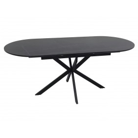 Стіл обідній розкладний GASTON CERAMIC 140(180)*80 чорний GASTONC140