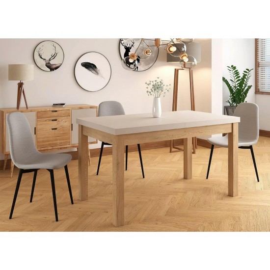 Стол обеденный раскладной PRESTO 140(218)*80 кашемир / дуб кремона торро PRESTOKADCT140 1