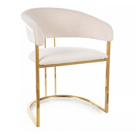 Стул кухонный TULIPE VELVET золотой каркас / светлый беж BL.22 TULIPEVZLJBE 1