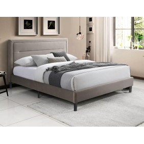 Кровать полуторная MALAGA VELVET 140*200 темный беж / черный BL.40 MALAGAV140CBEC