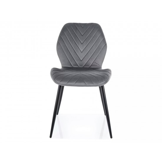 Стул кухонный MIKE VELVET черный каркас / серый BL.14 MIKEVCSZ 3