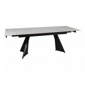 Стол обеденный раскладной LACONI 160(220)*90 белый / черный LACONIBC160