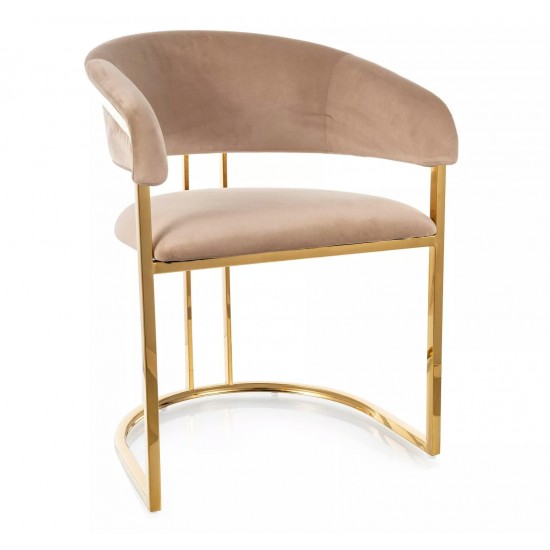 Стул кухонный TULIPE VELVET золотой каркас / беж BL.28 TULIPEVZLBE 1