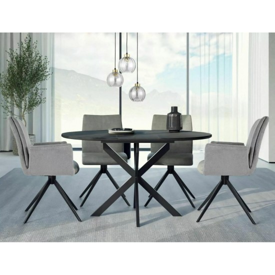 Стол обеденный раскладной GASTON CERAMIC 100(135)*100 черный GASTONC100 2