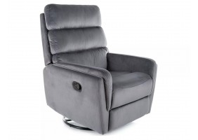 Крісло-реклайнер розкладне ARGOS VELVET сіре BL.14 ARGOSVSZ