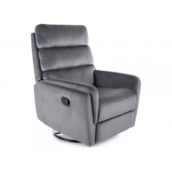 Крісло-реклайнер розкладне ARGOS VELVET сіре BL.14 ARGOSVSZ 1