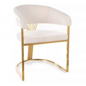 Стул кухонный CROWN VELVET золотой каркас / светлый беж BL.22 CROWNVZLJBE