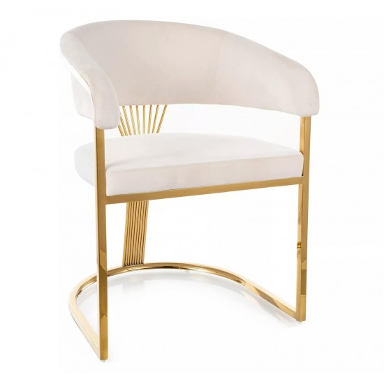 Стул кухонный CROWN VELVET золотой каркас / светлый беж BL.22 CROWNVZLJBE 1