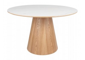 Стол обеденный ANGEL CERAMIC белый / дуб d.120 ANGELBDFI120