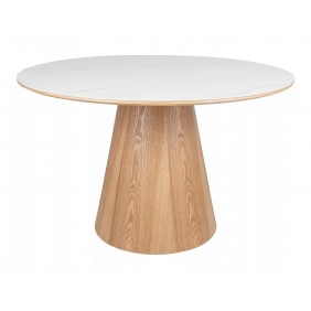 Стол обеденный ANGEL CERAMIC белый / дуб d.120 ANGELBDFI120