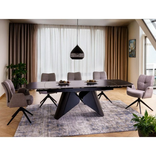 Стол обеденный раскладной ARMANDO 160(240)*90 черный ARMANDOC160 3