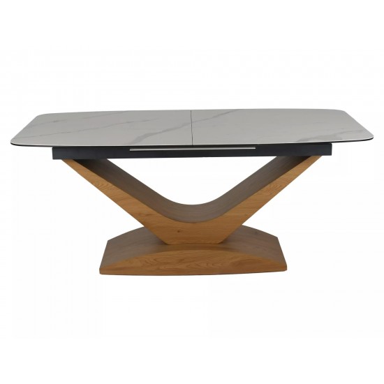 Стіл обідній розкладний DOLCE CERAMIC 180(240)*95 білий STATUARIO VENATO / дуб DOLCEBD180 4