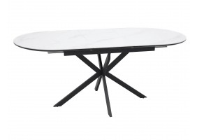 Стол обеденный раскладной GASTON CERAMIC 140(180)*80 белый / черный GASTONBC140
