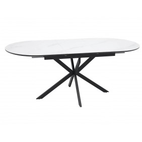 Стол обеденный раскладной GASTON CERAMIC 140(180)*80 белый / черный GASTONBC140