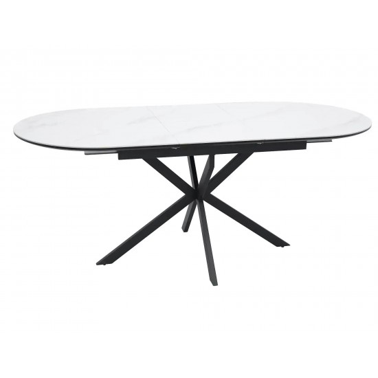 Стол обеденный раскладной GASTON CERAMIC 140(180)*80 белый / черный GASTONBC140 1