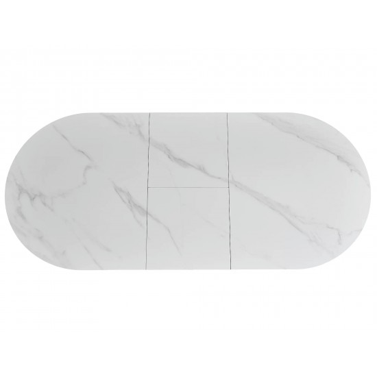 Стол обеденный раскладной GASTON CERAMIC 140(180)*80 белый / черный GASTONBC140 3