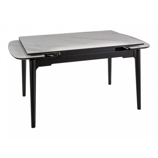 Стол обеденный раскладной SENTO 120(180)*80 белый / черный SENTOBC120 4