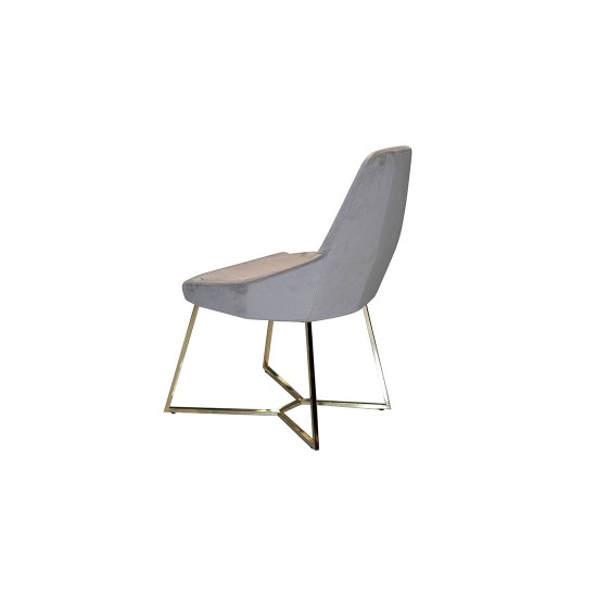 Стілець Гелексі айворі метал сидіння тканина 500x550x950 золото 7