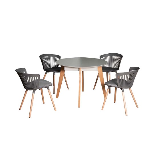 Стілець Поло пластик сидіння тканина 570x590x780 сірий 5