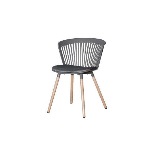 Стілець Поло пластик сидіння тканина 570x590x780 сірий 1