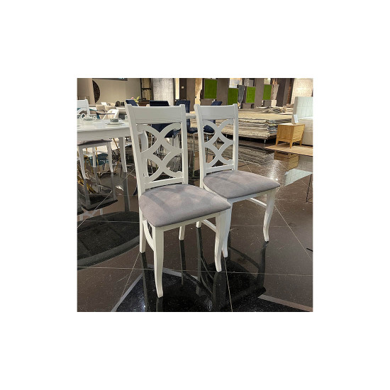 Стул Хлоя массив дерева сиденье ткань 430x470x1000 белый 2