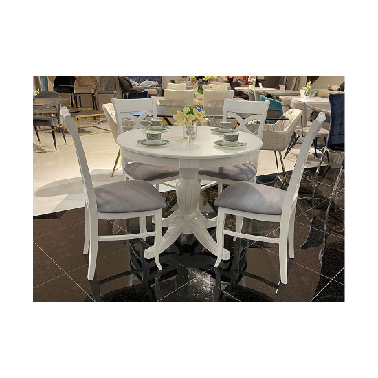 Стул Хлоя массив дерева сиденье ткань 430x470x1000 белый 5