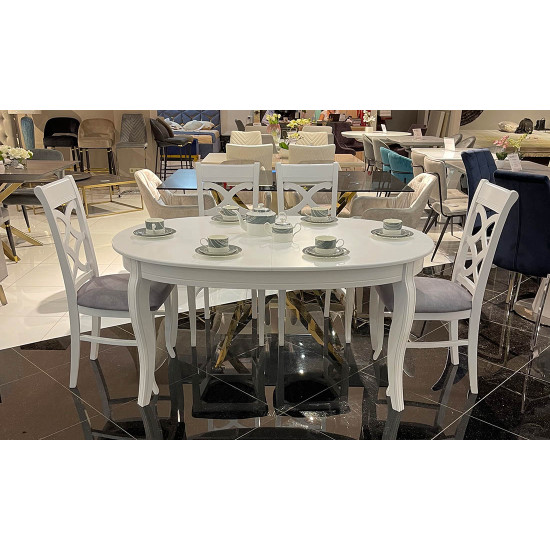 Стул Хлоя массив дерева сиденье ткань 430x470x1000 белый 4