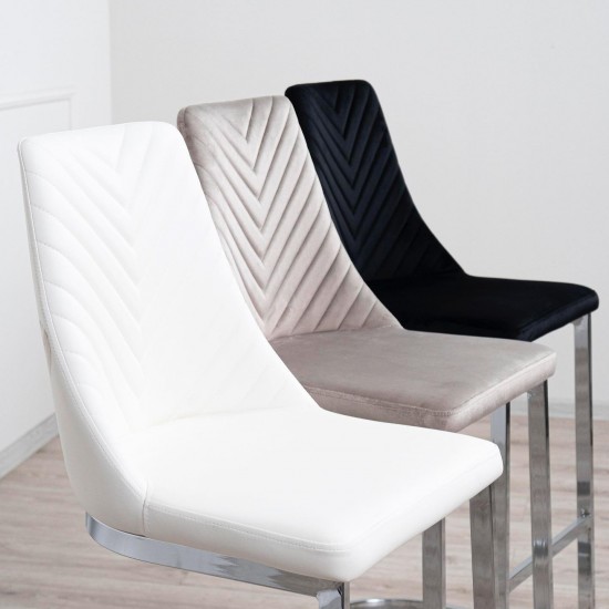 Стілець Прайм барний Метал сидіння Тканина 420x540x1115 бежевий 9