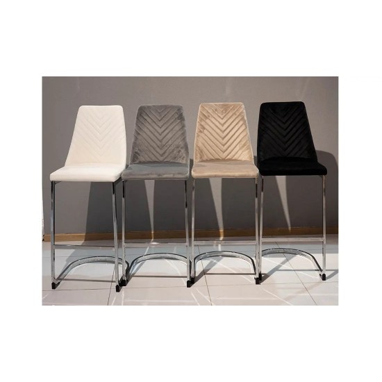 Стілець Прайм барний Метал сидіння Тканина 420x540x1115 бежевий 11