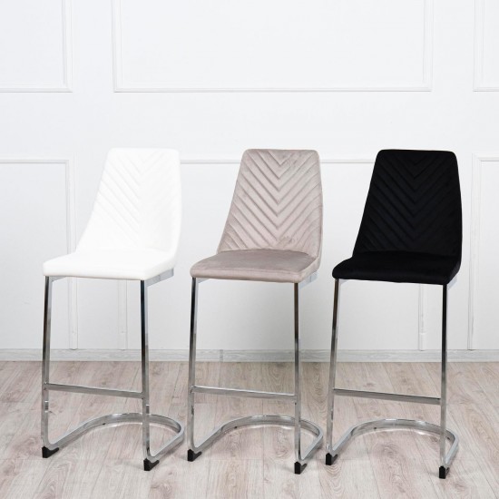 Стілець Прайм барний Метал сидіння Тканина 420x540x1115 бежевий 8