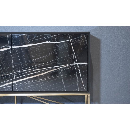 Комод Батерфляй чорний глянець 138x40x80 см. 7