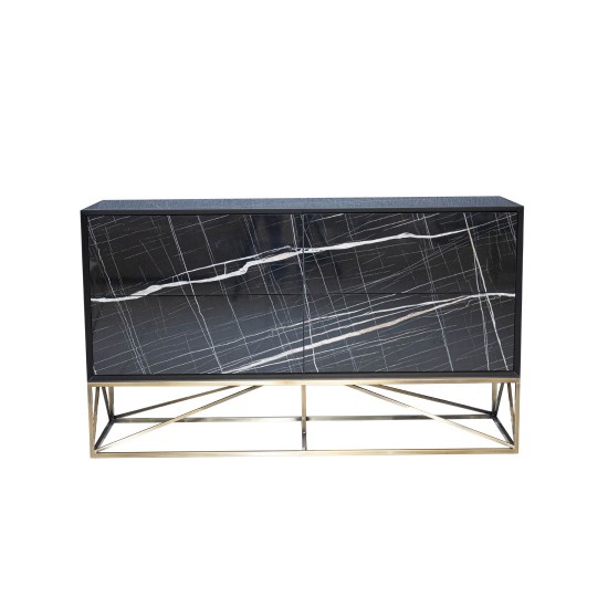 Комод Батерфляй чорний глянець 138x40x80 см. 2