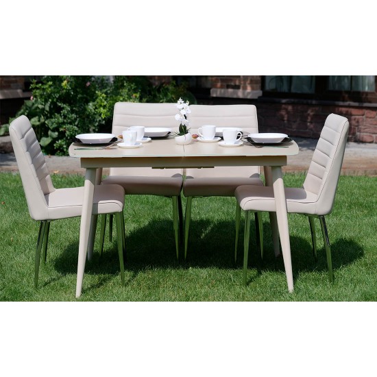 Стул Арно Металл сиденье Экокожа 460x580x885 кремовый 8