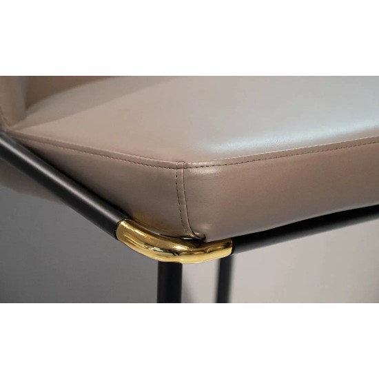 Стул Милтон барный металл сиденье экокожа 490x530x1040 бежевый 2