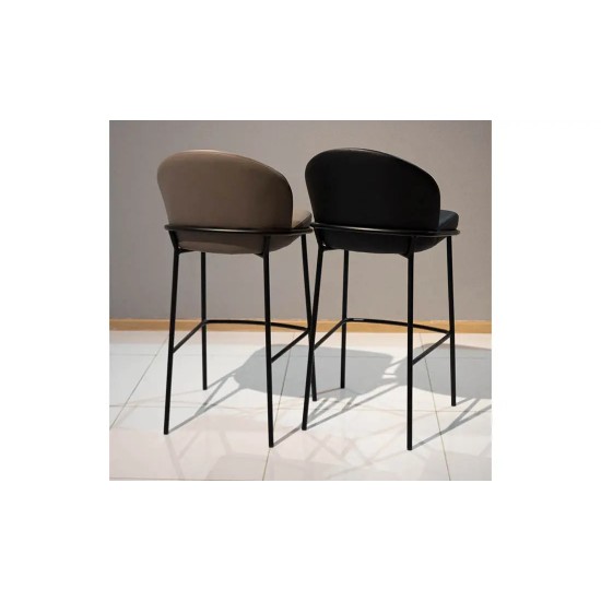 Стул Милтон барный металл сиденье экокожа 490x530x1040 бежевый 12